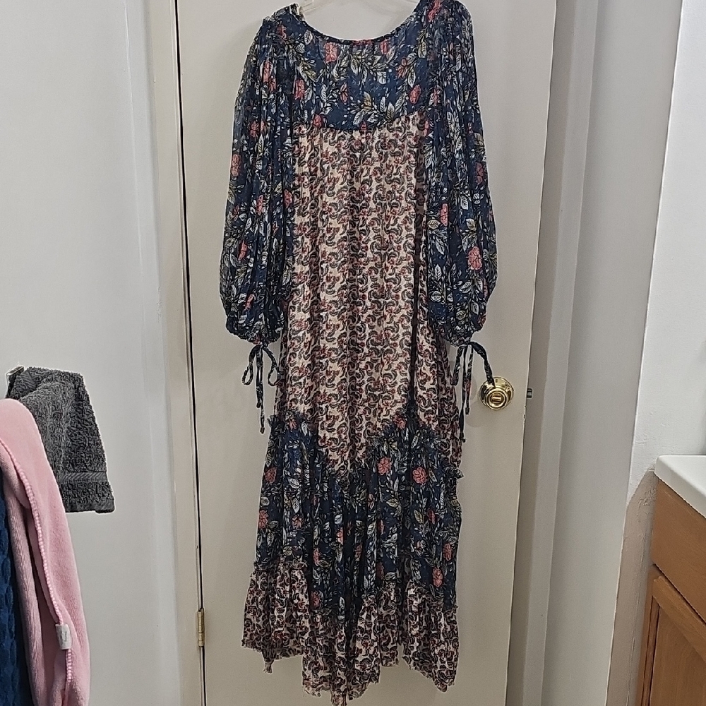 Free People Navy Floral Maxi Dress - Picture 3 of 5